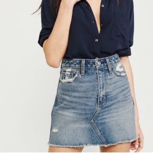 Abercrombie & Fitch Zoe Natural Rise Vintage A-Line Denim Skirt